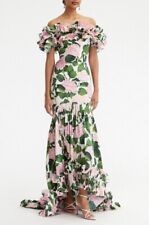 Vestido con volantes floral hortensia para mujer Oscar de la Renta talla 10 segunda mano  Embacar hacia Mexico