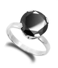 Used, 4.25 Ct Certified Black Diamond Ring in Sterling Silver AAA Round Brilliant Cut for sale  Shipping to South Africa