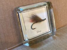 Vtg. FLY FISHING SALMON " GARRY" Fly GLASS DESK TOP DISPLAY PAPERWEIGHT- England, used for sale  Woodbury