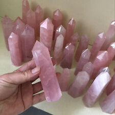 70-90 mm Varita de cuarzo rosa natural punta de cristal piedra obelisco curación Reiki segunda mano  Embacar hacia Argentina