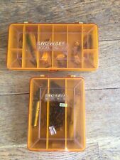 TWO SNOWBEE FISHING TACKLE BOXES WITH CONTENTS. for sale  Shipping to South Africa