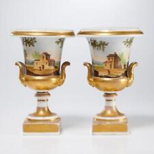 Vaso antigo Paris porcelana Campana urna pé dourado par 18º C 7,25"h comprar usado  Enviando para Brazil