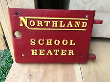 Antiga porta de fogão de ferro fundido aquecedor escolar Northland vermelho com letras amarelas comprar usado  Enviando para Brazil