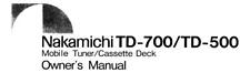 Istruzioni operative per l'uso per Nakamichi TD-500,TD-700 , usato usato  Spedire a Italy