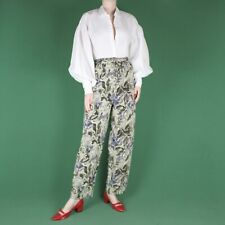 Calça feminina vintage anos 90 2000 Y2K floral padrão cintura alta XS 6 8 comprar usado  Enviando para Brazil