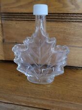 Used,  MAPLE LEAF SHAPED CLEAR GLASS SYRUP CONTAINER BOTTLE WITH TOP EMPTY for sale  Shipping to Canada