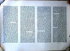 Used, 4 Handwritten Column Torah Scroll 50cm x  63 cm;19.5" x 24.5" Judaica for sale  Shipping to South Africa