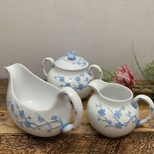SPODE - Geisha Blue Flowers - Sugar Bowl with Creamer and Gravy Boats for sale  Shipping to South Africa