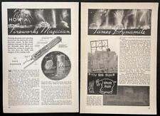 FIREWORKS Pyrotechnics 1934 pictorial “How a Fireworks Magician Tames Dynamite”, used for sale  Shipping to South Africa