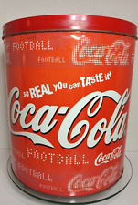 Used, Vintage Coca Cola Popcorn Tin Football Coke Collectible Red Houston Harvest for sale  Shipping to South Africa