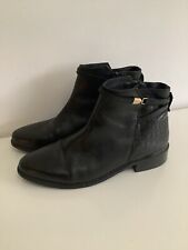 DUNE BLACK LEATHER ANKLE BOOTS UK 8  for sale  Shipping to South Africa