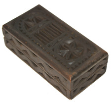 Used, Antique Vintage Carved Wooden Box Possibly Balsa (very light) Gothic Hinged Lid for sale  Shipping to South Africa