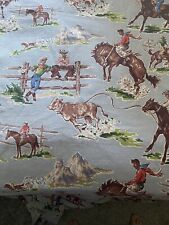 Vintage barkcloth cowboy for sale  Colorado Springs