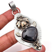 Nuummite Gemstone Handmade 925 Sterling Silver Jewelry Pendant 3.07" for sale  Shipping to South Africa