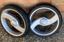 Egg Pram Rear Back Wheels Left & Right Pair Grey Silver for sale  Shipping to South Africa