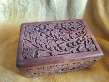 Carved wooden box for sale  LLANNERCH-Y-MEDD