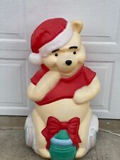 Used, Vintage Disney Blow Mold Winnie The Pooh Santa Pot Hunny Christmas for sale  Conway