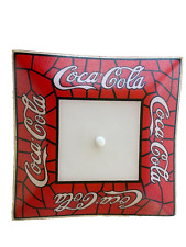 Cubierta de lámpara de vidrio con pantalla de luz de techo Coca-Cola estilo Tiffany vintage con tuerca, usado segunda mano  Embacar hacia Argentina