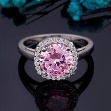 4 Ct Pink Treated Diamond Ring Around With Accents Certified ! Bridal Ring, used for sale  Shipping to South Africa