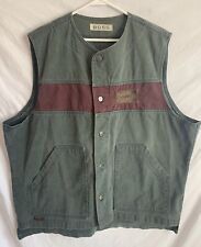 BOSS Denim Sleeveless Vest Mens X-Large Made in USA 90’s Green Maroon for sale  Shipping to South Africa