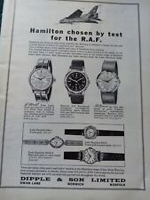 Used, L1u Ephemera 1969 advert Hamilton watches dipple & Sons Norwich  for sale  Shipping to South Africa