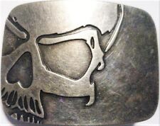 Used, ♈ SKULL   ♈ Antique Silver Color  3.2"x 2.5" Skeleton Belt Buckle for sale  Shipping to South Africa