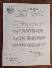 1934 P&O.S.N.Co Letter Re: SS Strathnaver.  Assinado C. Baxter 2º oficial. comprar usado  Enviando para Brazil