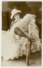 Meias de seda preta leggy feminina 1900 pernas longas salto RPPC foto prostituta comprar usado  Enviando para Brazil