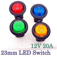 Round Rocker Switch 12V 20A ON/OFF LED illuminated Car Dashboard Dash Boat Van for sale  Shipping to South Africa