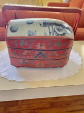 Vaso de porcelana vintage antigo 3 níveis cesta de casamento chinesa caixa laca vermelha comprar usado  Enviando para Brazil