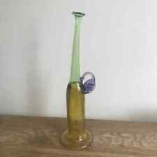 Hermoso jarrón/botella alta floral de vidrio artístico soplado a mano sin marca sin firma segunda mano  Embacar hacia Argentina