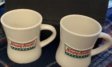 Tazas de café Krispy Kreme Donuts retro con logotipo elevado estilo comedor. Juego de 2 en muy buen estado segunda mano  Embacar hacia Mexico