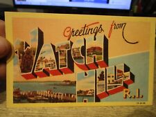 Cartão postal antigo D2 RHODE ISLAND saudações de Watch Hill Westerly letras grandes comprar usado  Enviando para Brazil