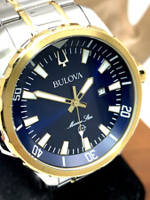 Relógio masculino Bulova 98B384 quartzo estrela marinha mostrador azul dois aço inoxidável 44mm comprar usado  Enviando para Brazil