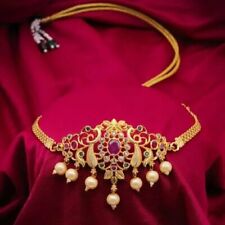 Colar gargantilha folheado a ouro designer indiano paquistanês joias étnicas de Bollywood comprar usado  Enviando para Brazil