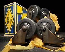 RUEDAS DE MUEBLES DE COLECCIÓN, barra de mesa antigua carro de cocina ruedas de goma negro bronce, usado segunda mano  Embacar hacia Argentina