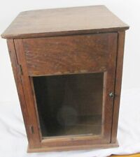 Gabinete antiguo de 14" de vidrio y madera de roble exhibición giratoria de Curio segunda mano  Embacar hacia Argentina