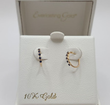 Everlasting Gold 10k Gold Lab-Created Sapphire Hoop Earrings for sale  Shipping to South Africa