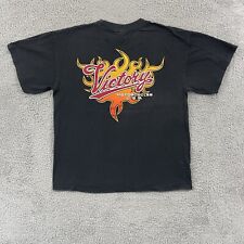 Vintage Victory Motorcycles T-Shirt Men’s L Black Riding Flames Cotton Y2K USA for sale  Shipping to South Africa