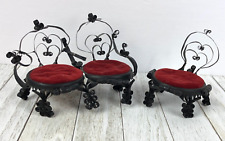 Used, VINTAGE TIN CAN SCROLL TRAMP ART METAL DOLL HOUSE FURNITURE Handmade Red Velvet for sale  Shipping to South Africa