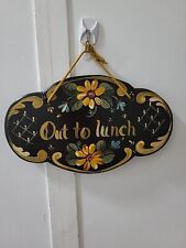 Painted Out To Lunch Rosemaling Sign Wood Handpainted Signed Ghoff Or Shoff for sale  Shipping to South Africa