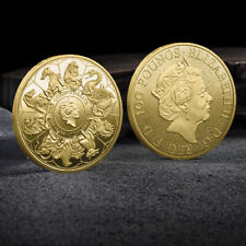 Moneda de colección conmemorativa de la reina Isabel II chapada en oro Memorial Challenge segunda mano  Embacar hacia Argentina