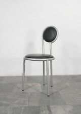Vintage postmodernistyczne srebrno-szare okrągłe amortyzowane krzesło do jadalni Alessandro Mendini na sprzedaż  PL