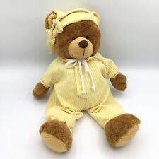Kuschelwuschel Plush Teddy Bear Yellow Pajamas Bedtime Germany Abwaschbar 15" for sale  Shipping to South Africa