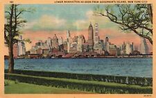 Cartão postal NY New York City Lower Manhattan de Governors Island antigo PC G7254 comprar usado  Enviando para Brazil