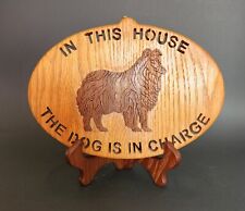 Placa de madeira artesanal para cachorro Collie "Nesta casa o cachorro está no comando", usado comprar usado  Enviando para Brazil