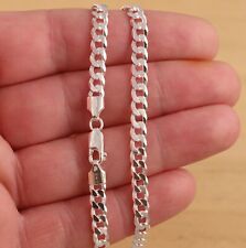 Solid 925 Sterling Silver 5mm Curb Chain Necklace UK Hallmarked Various Length for sale  Shipping to South Africa