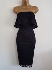 NOVO Ex QUIZ Tamanho 8 Bandeau Preto Renda Bodycon Lápis Vestido Midi Festa Noite comprar usado  Enviando para Brazil