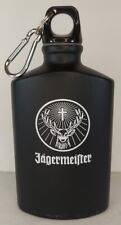 Frasco de cantina de aluminio Jagermeister botella de licor negro mosquetón cabeza de ciervo logotipo segunda mano  Embacar hacia Argentina
