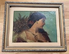 Vintage oil painting portrait Of woman On Canvas 16x13 In Frame for sale  Shipping to Canada